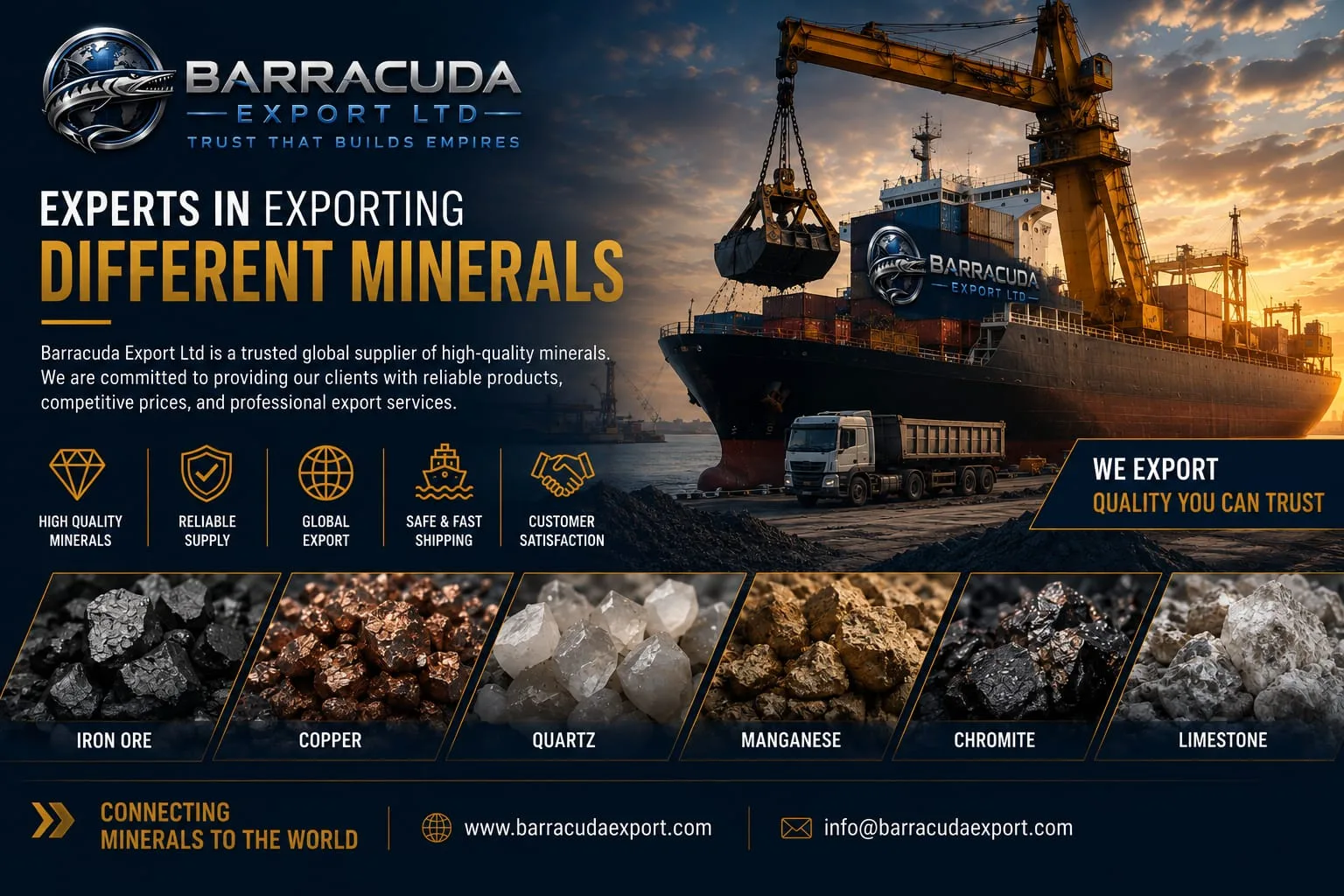 Barracuda Export – Your Trusted Partner in Mineral Exports